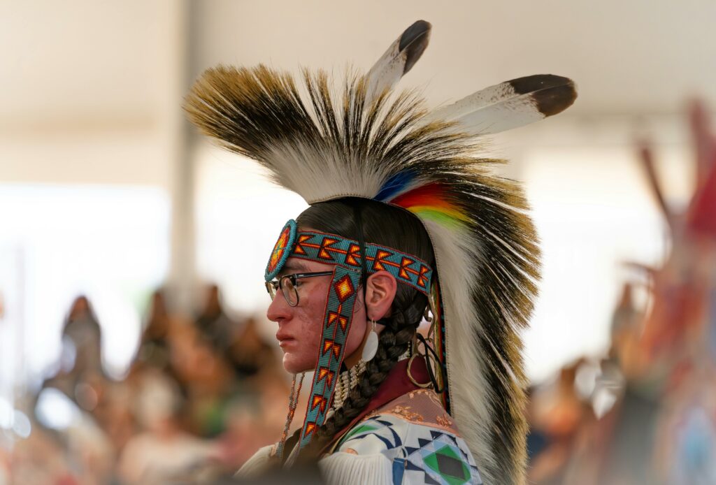 Colorful Native American Powwow Portrait