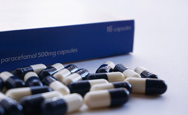 paracetemol painkiller pills and packet
