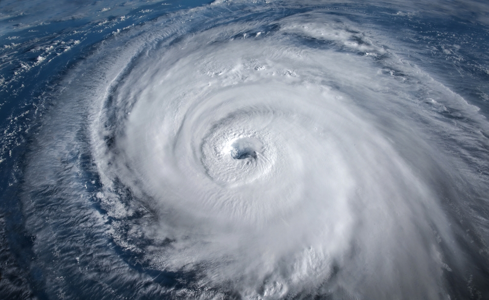 Super Typhoon, tropical storm, cyclone, hurricane, tornado, over ocean. Weather background. Typhoon, storm, windstorm, superstorm, gale moves to the ground. Elements of this image furnished by NASA.