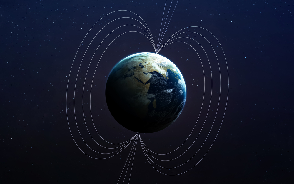 Planet Earth's magnetic field. This image elements furnished by NASA.