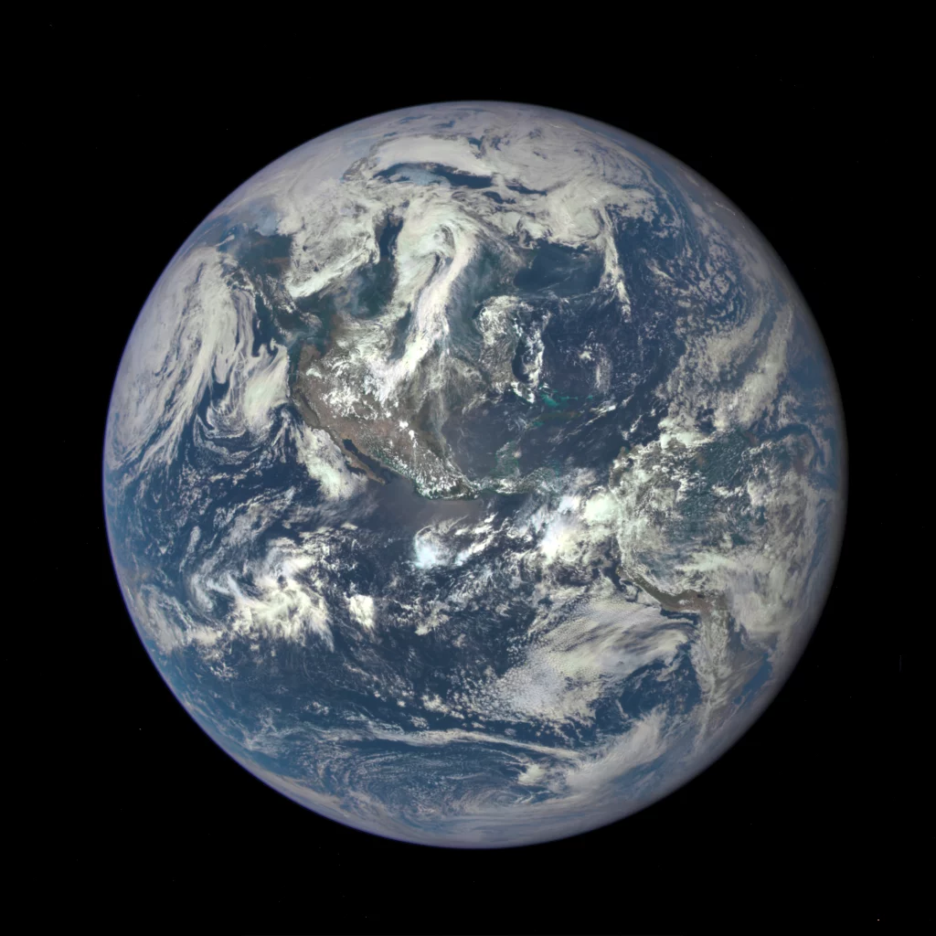 An image of Earth from space. 
