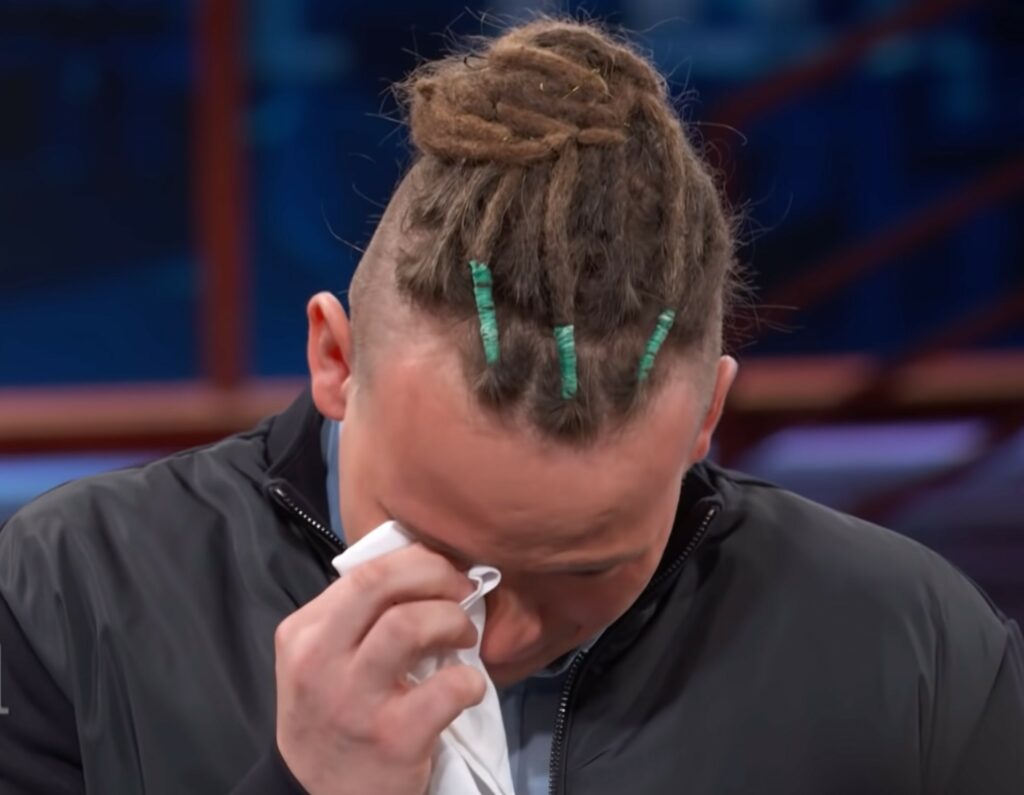 Brenden crying on the Dr. Phil show