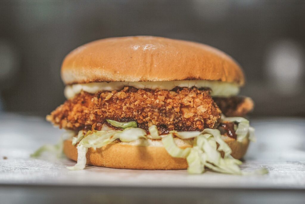 Close-Up Photo Of Chicken Sandwich