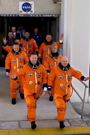 Ron Garan and his crew preparing for a mission in 2008