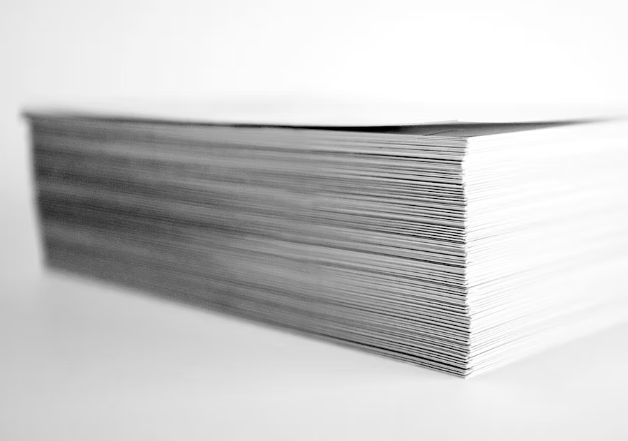 a stack of papers