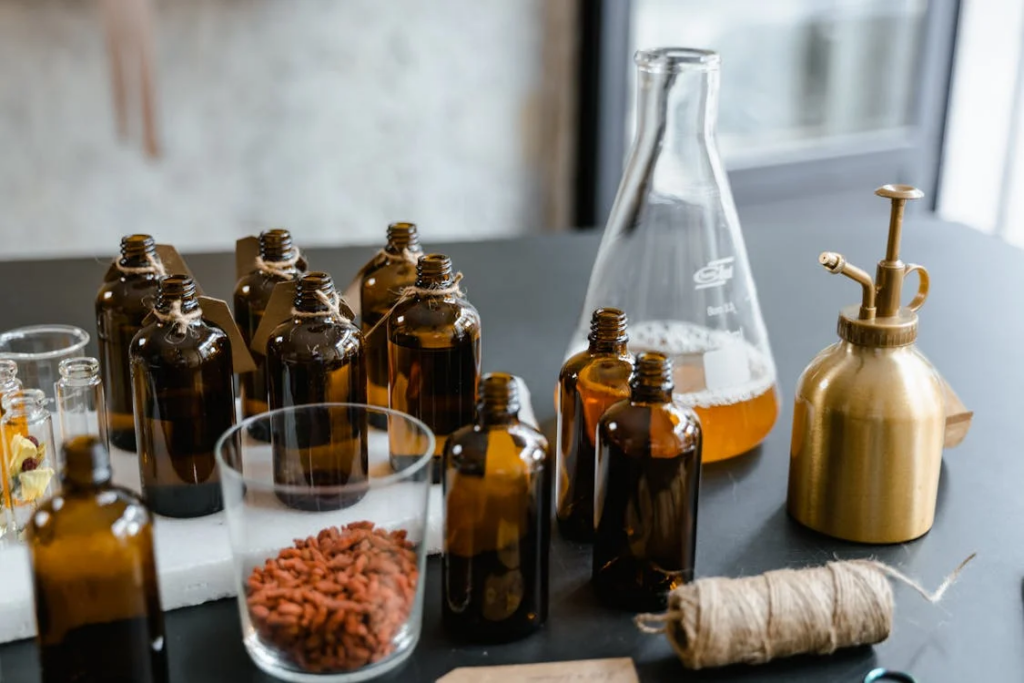 Tilt Shift Lens Photography of Bottles