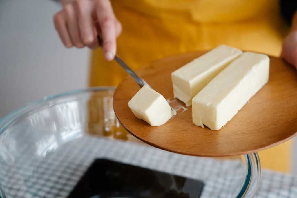 Close-up View of Butter on Plate