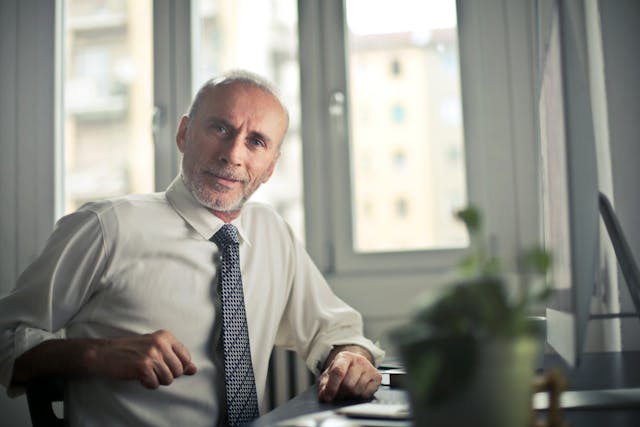 older man with gray hair