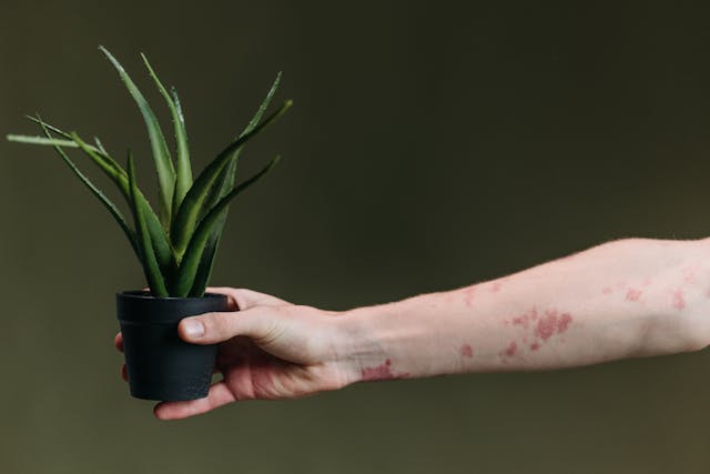 man with skin infection