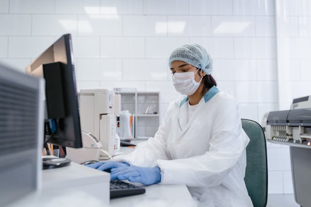 researcher working at computer