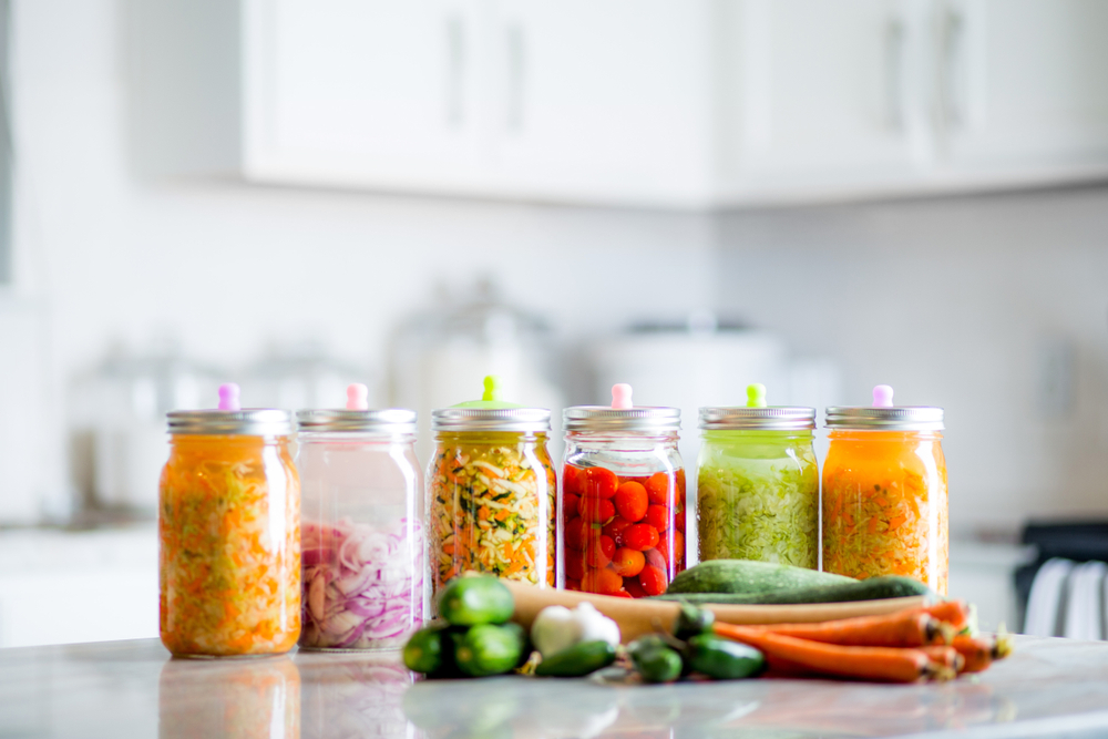Fermented Vegetables on Kitchen Counter
