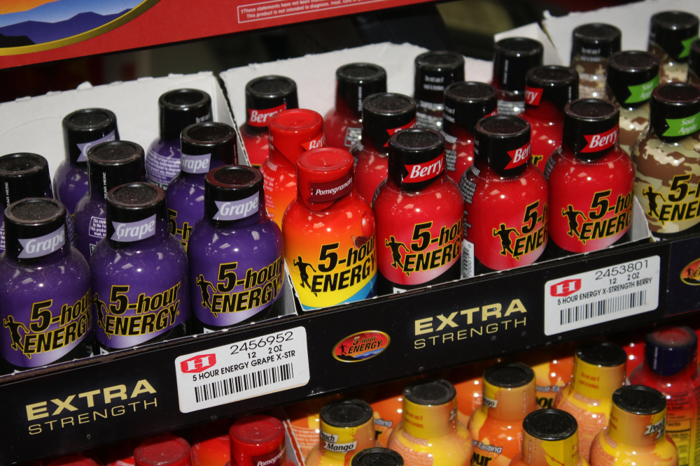 Orlando Fl, USA August 12, 2019: 5-Hour Energy drink on display at local convenient store.