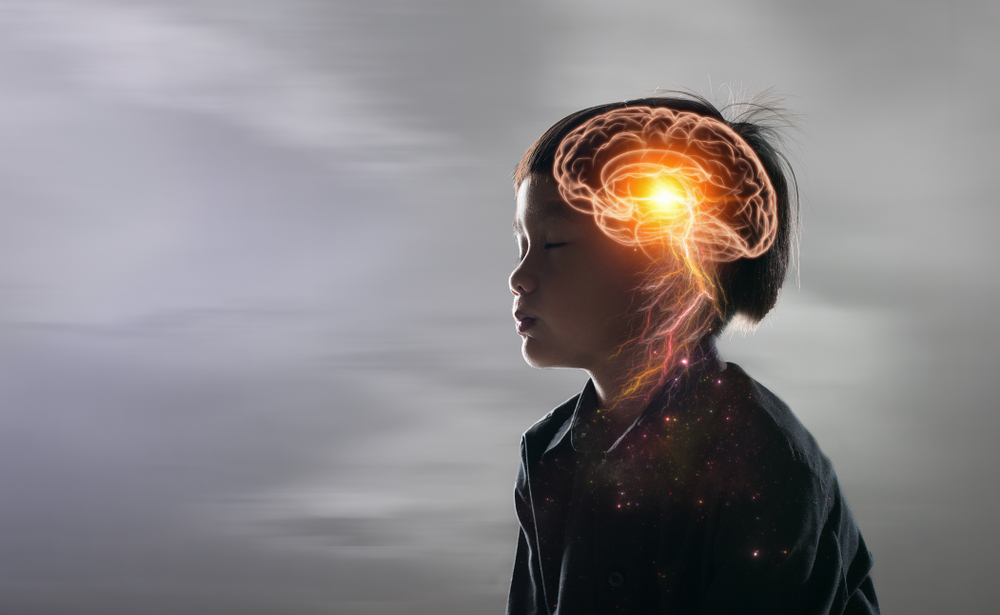 Brain Nervous System concept.Science is something that children should study and learn.Thinking process and Psychology of Kids.
