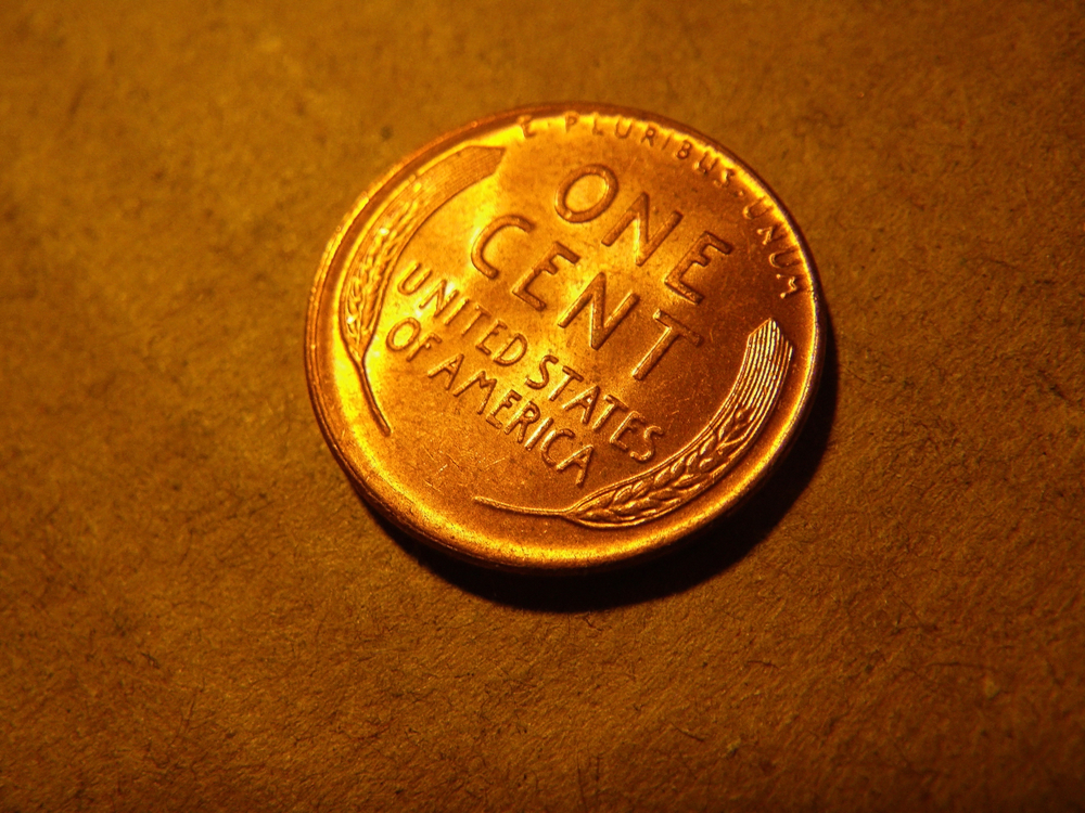 American vintage wheat cent coin