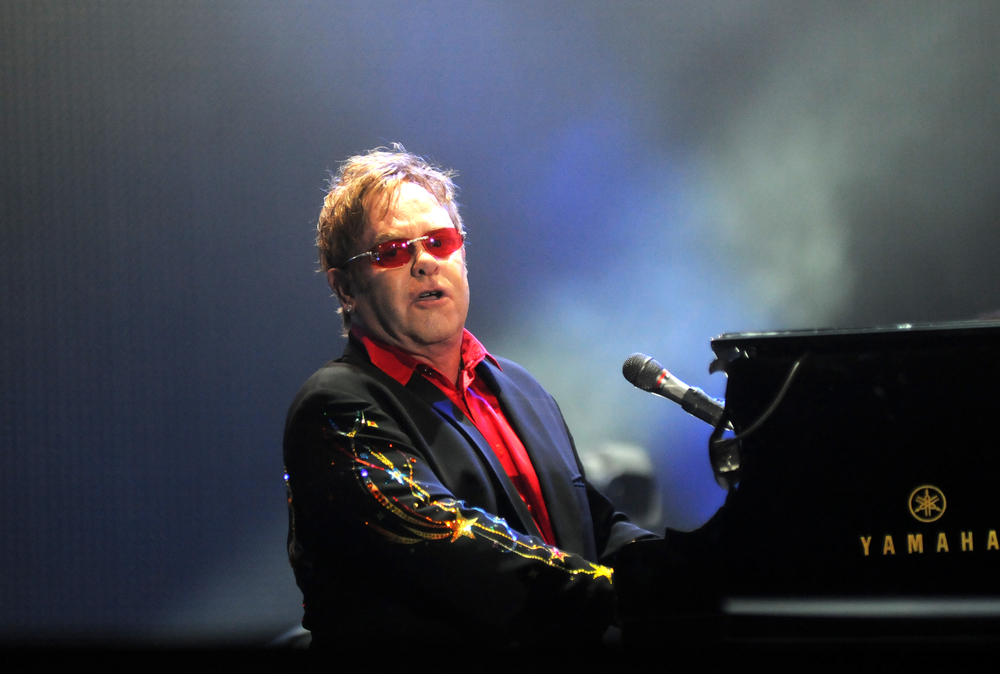 RIO DE JANEIRO, BRAZIL - September 12, 2011: Singer Elton John performing at the Rock in Rio held at Parque Olimpico Cidade do Rock in Barra da Tijuca.