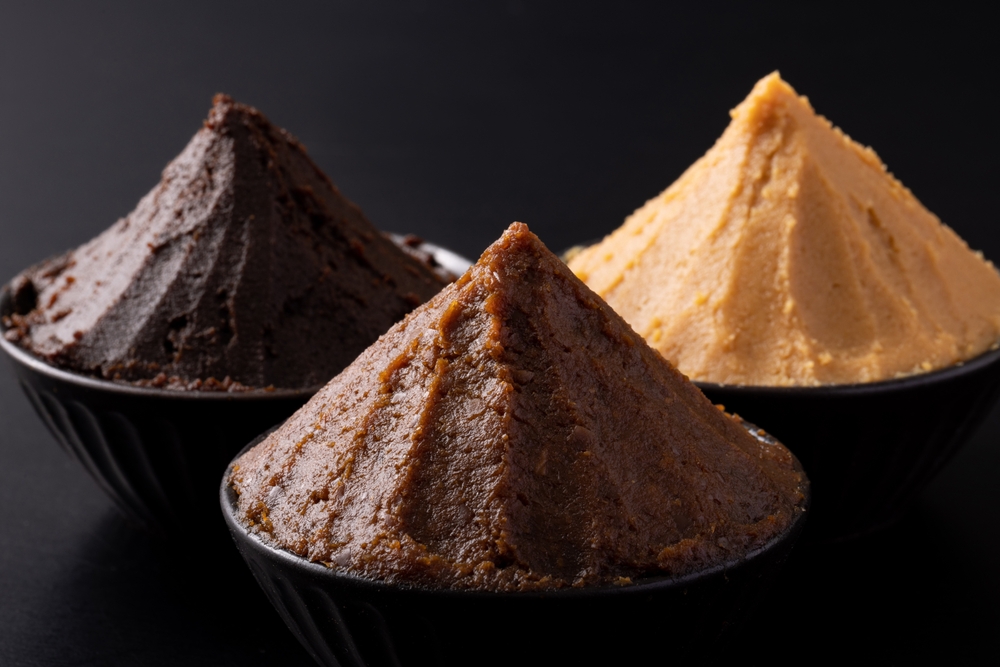 Red miso, white miso, and three-year miso
