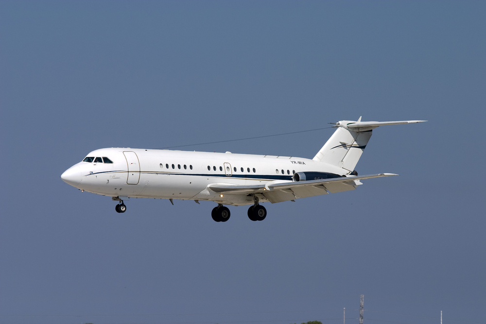 Luqa, Malta July 17, 2007: Untitled (Mia Airlines) British Aerospace BAC-111-492GM One-Eleven on finals for runway 32.
