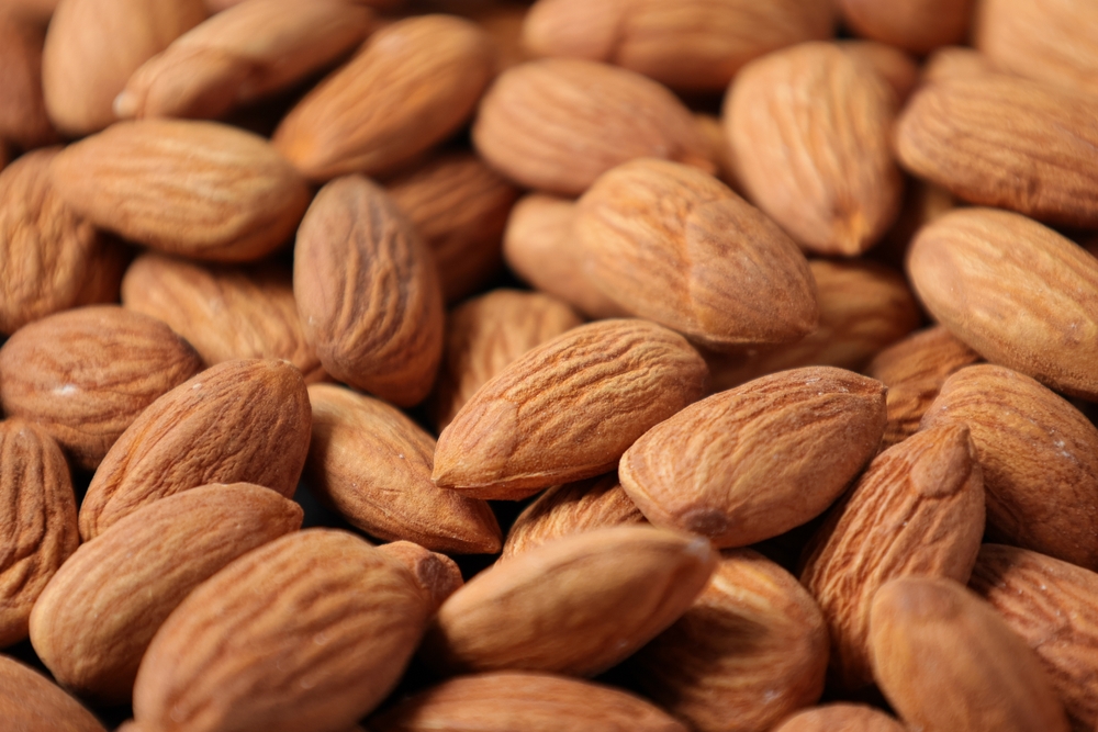 Closeup of a almond, almond brown
