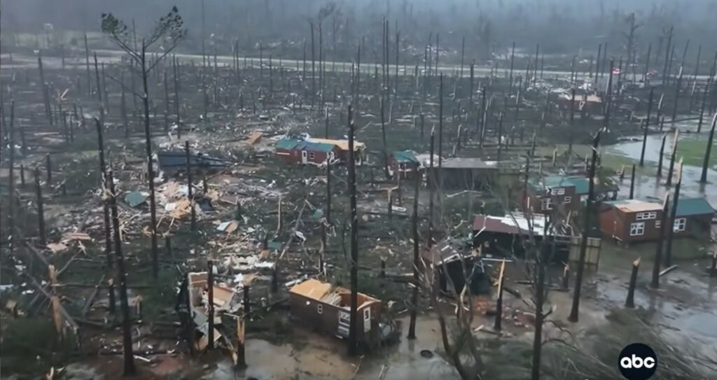 tornados and wildfire damage