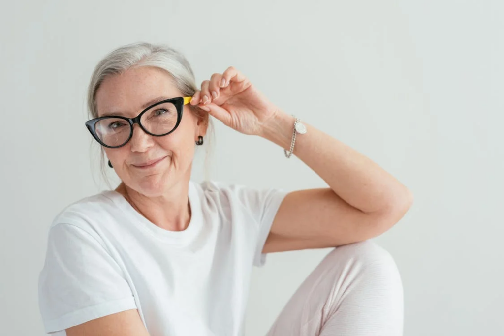 A Woman Wearing Eyeglasses