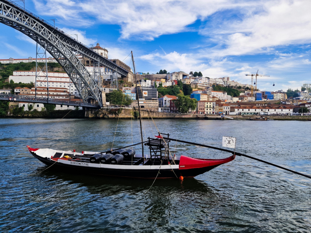 Traditional Rabelo Boat on Douro River, Porto

