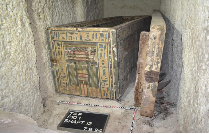 two coffins were among the Egyptina artifacts discovered in the chamber