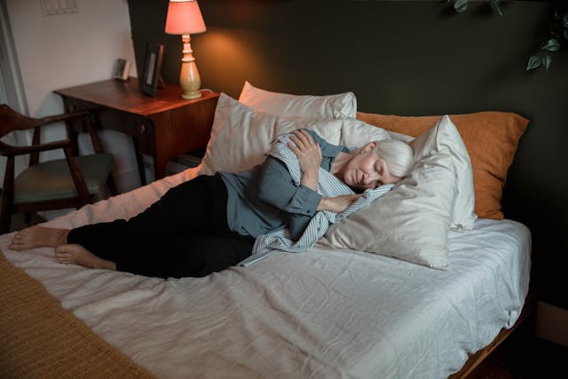 elderly woman sleeping