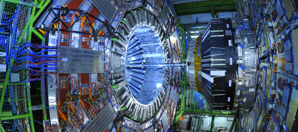 Geneève / Switzerland - April 2010 : CERN the European Organization for Nuclear Research where the Higgs boson was detected in 2012 in the ATLAS and CMS experiments, conducted with the LHC accelerator

