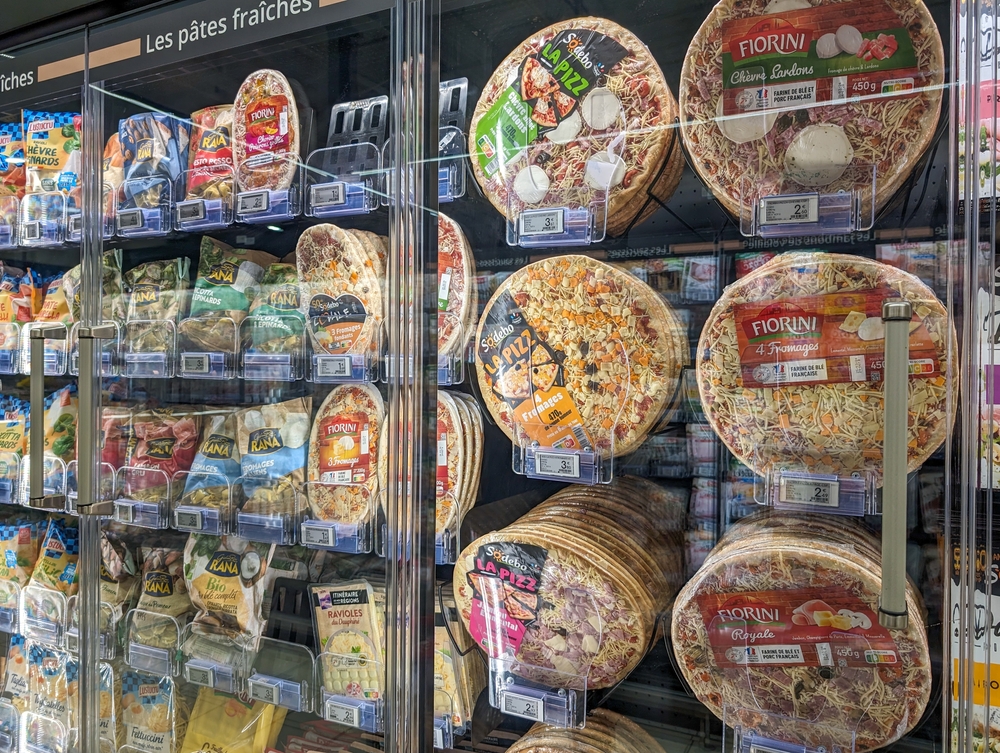 France, 23 March 2024: Frozen Food Section in Supermarket
