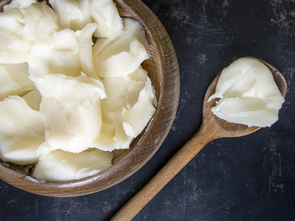 Lard on dark rustic background