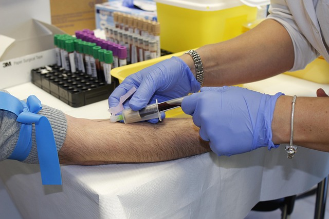 doctor taking blood test