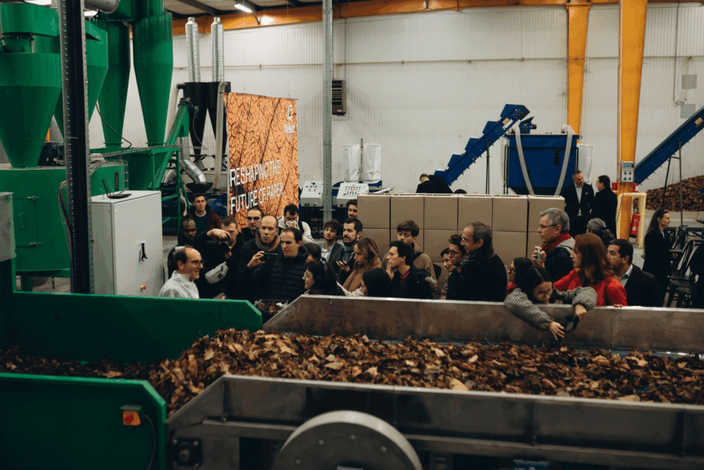Inside Releaf Paper's factory where they are turning leaves into paper. 
