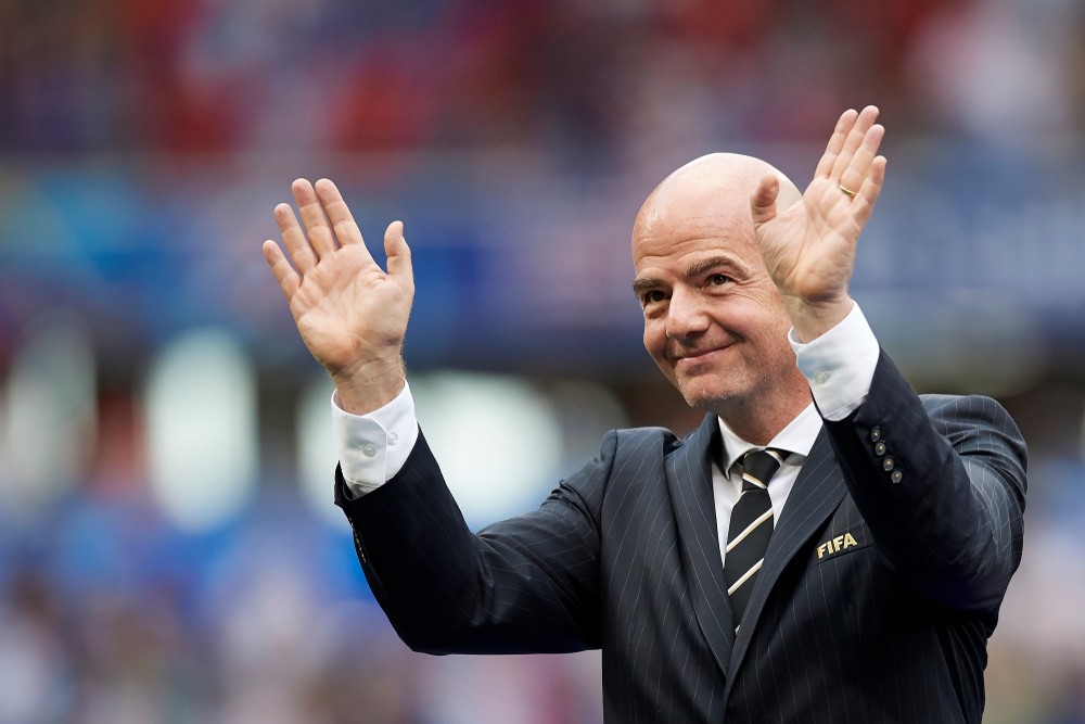 Gianni Infantino, FIFA President during the 2019 FIFA Women's World Cup France Final match between The United State of America and The Netherlands at Stade de Lyon on July 7, 2019 in Lyon, France.