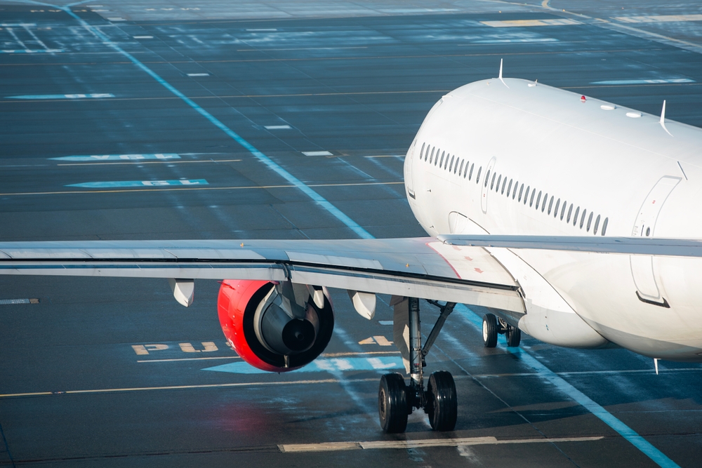 passenger airplane on a runway