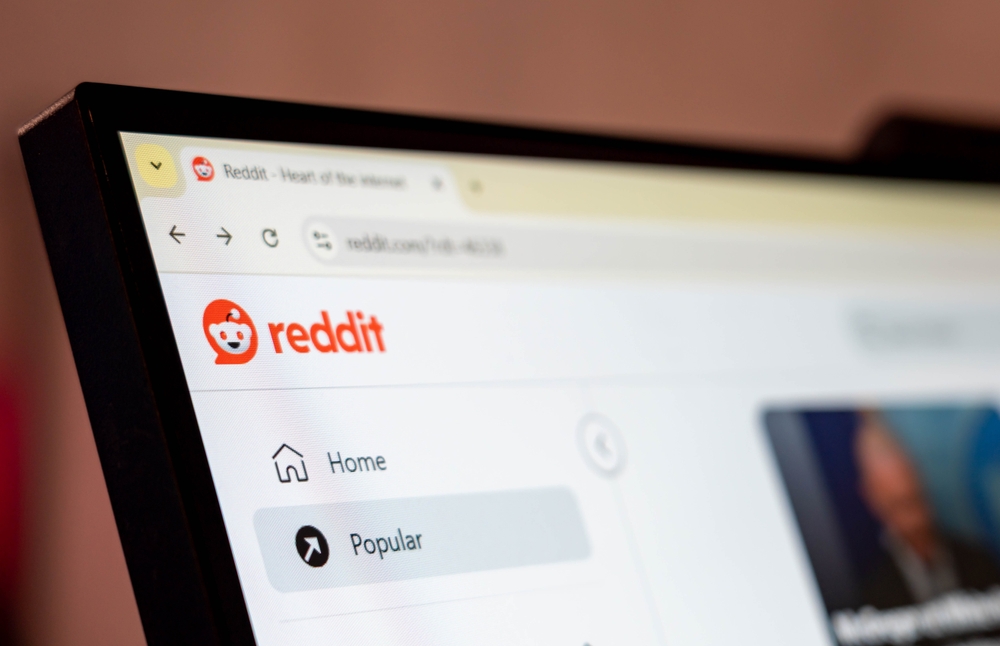 New York, USA - March 17, 2025: Reddit social media website homepage displayed on a computer screen with browser tab open