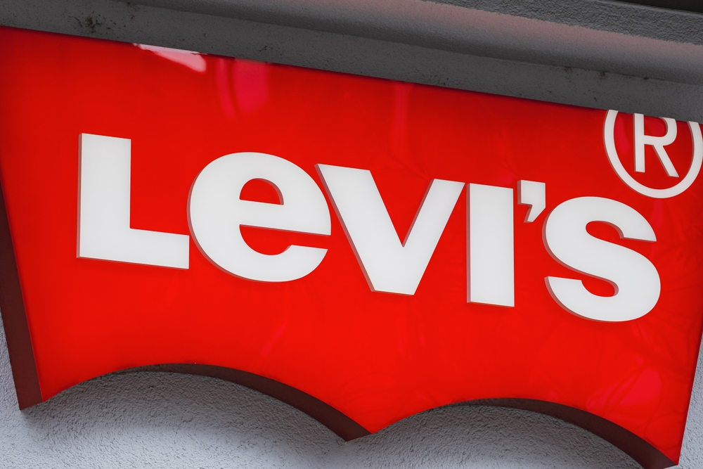 Dusseldorf, Germany - March 23 2025: Levi's clothing and accessories brand logo on the exterior of a store
