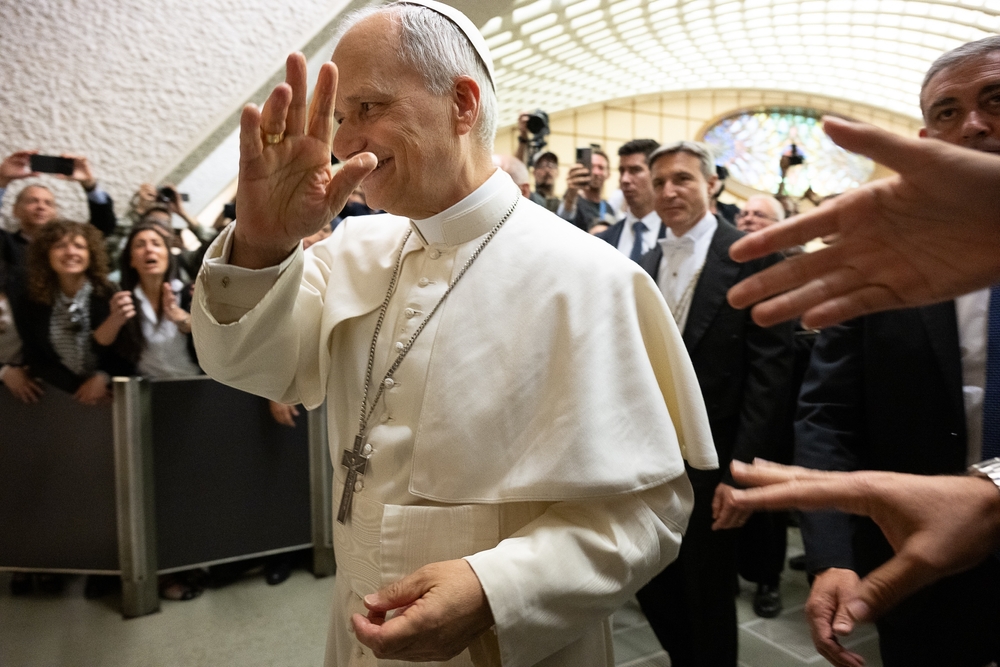 12th May 2025; Vatican City, Rome, Italy; Pope Leo XIV Holds Audience for Journalist; Pope Leo XIV receives journalists and media workers in audience