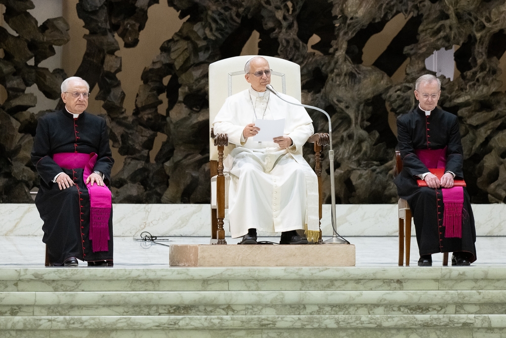 12th May 2025; Vatican City, Rome, Italy; Pope Leo XIV Holds Audience for Journalist; Pope Leo XIV receives journalists and media workers in audience