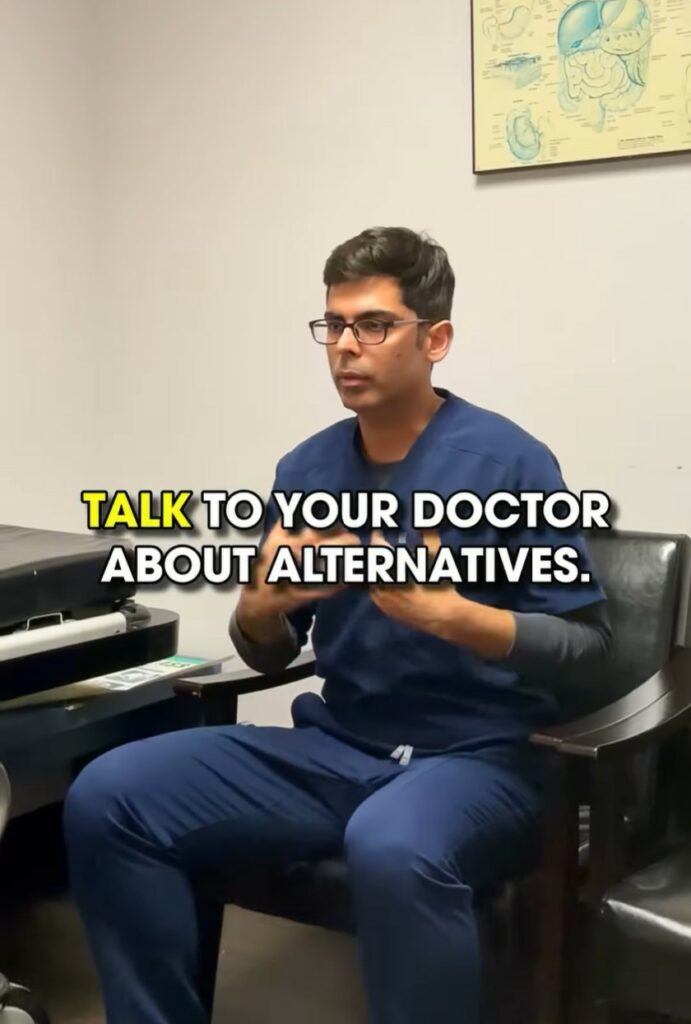 Dr Sethi with text in office