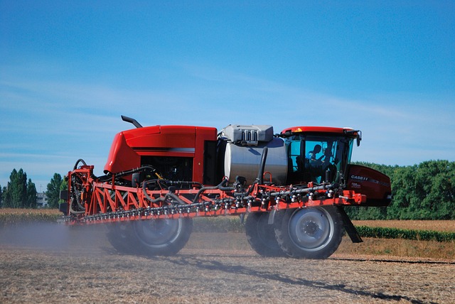 spraying crops with pesticides