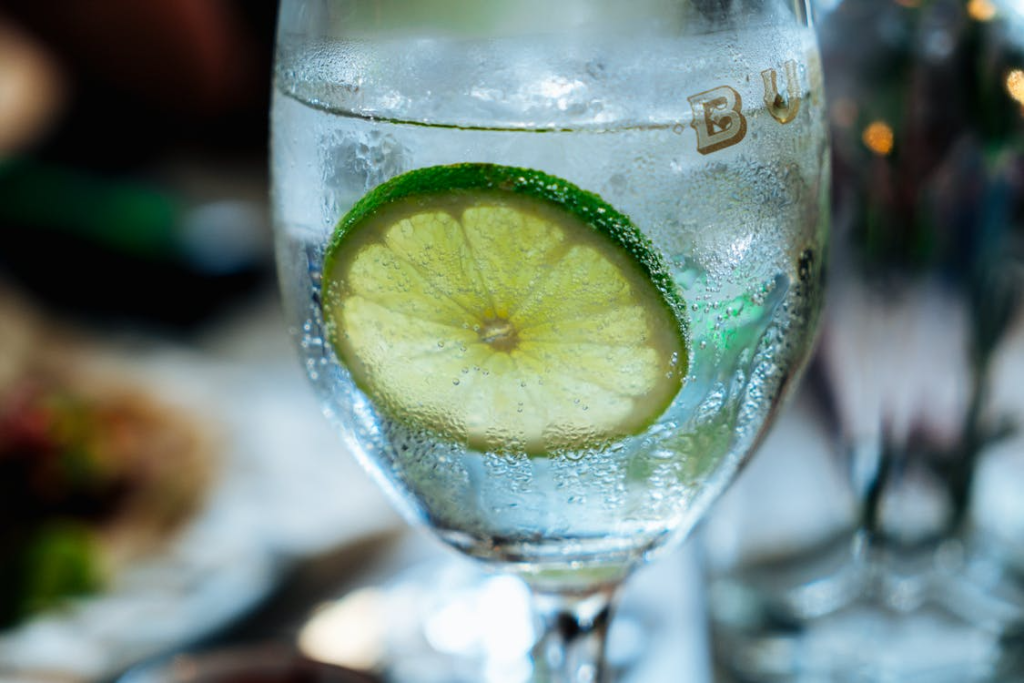 Lime In Wine Glass
