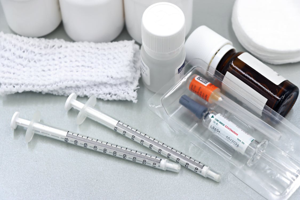 Medical Tools and Vaccines Arrangement