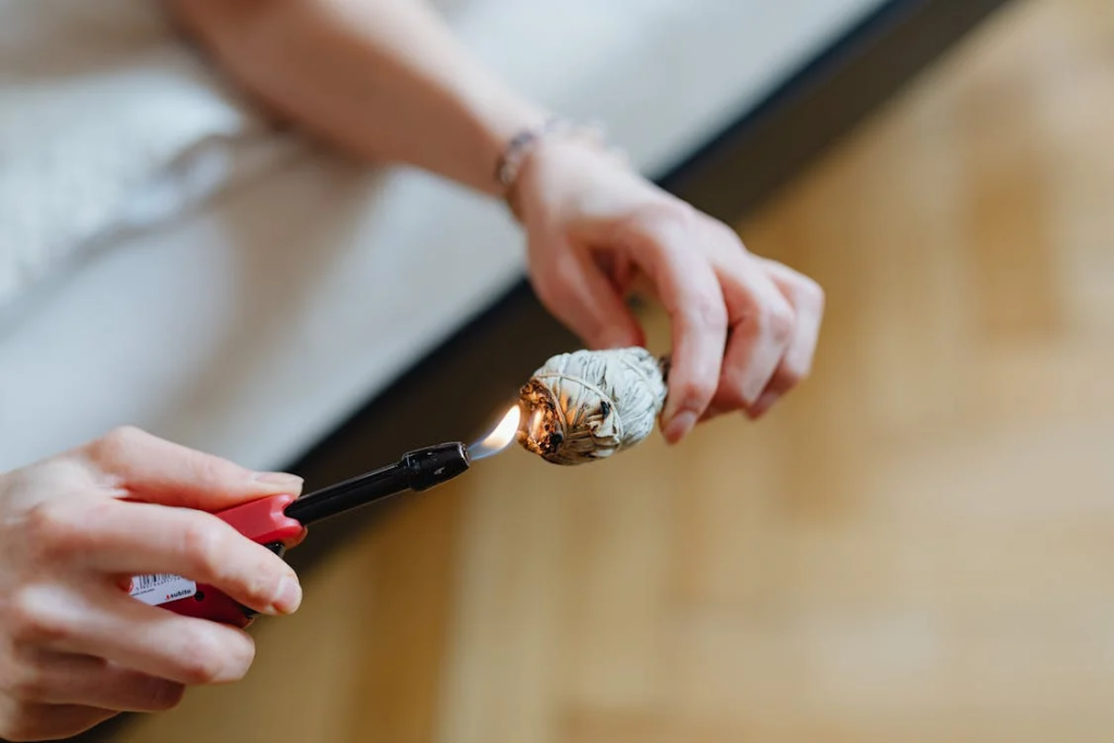 Burning Incense in Close Up