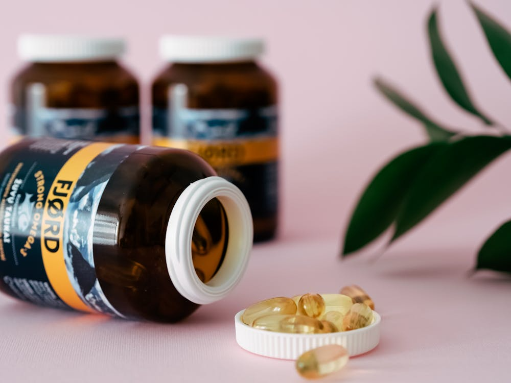 Bottles with Dietary Supplements
