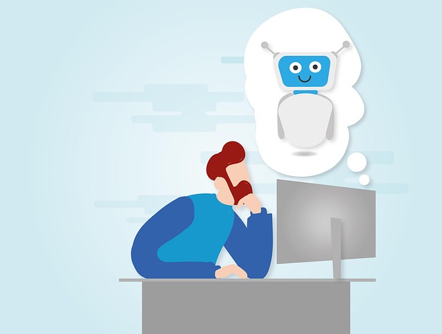 man talking to AI chatbot