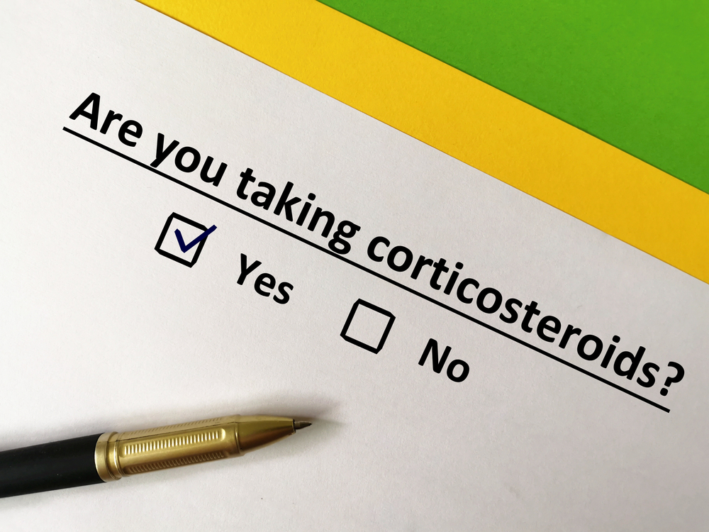 One person is answering question. He is taking corticosteroids.