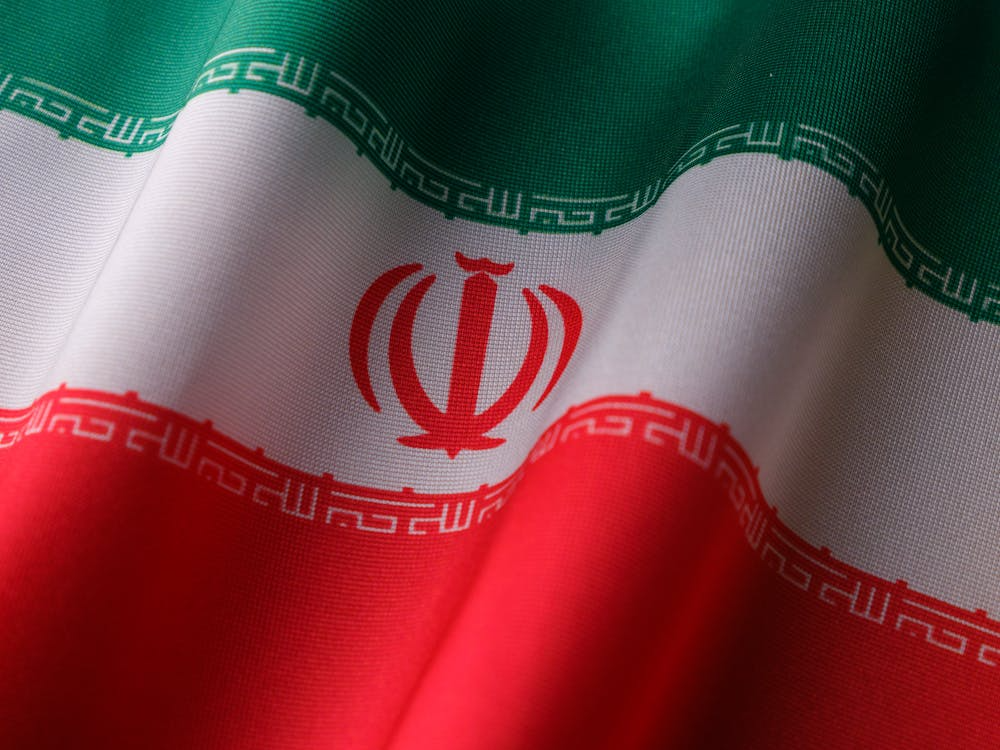 The national flag of Iran
