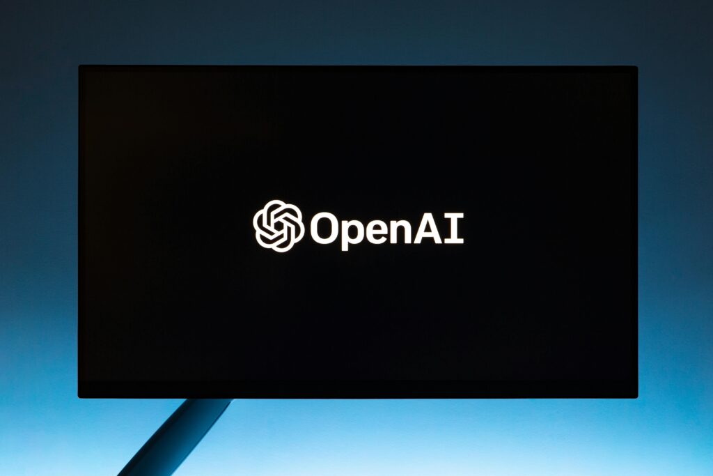 OpenAI Text on TV Screen
