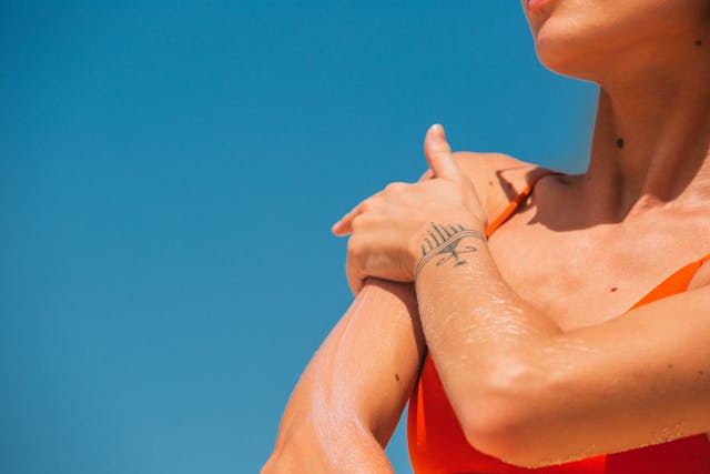 woman with moles