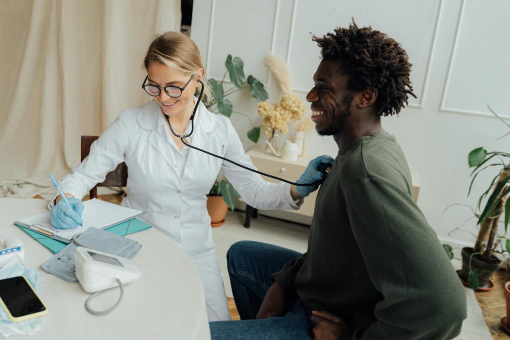 Man at doctor consultation